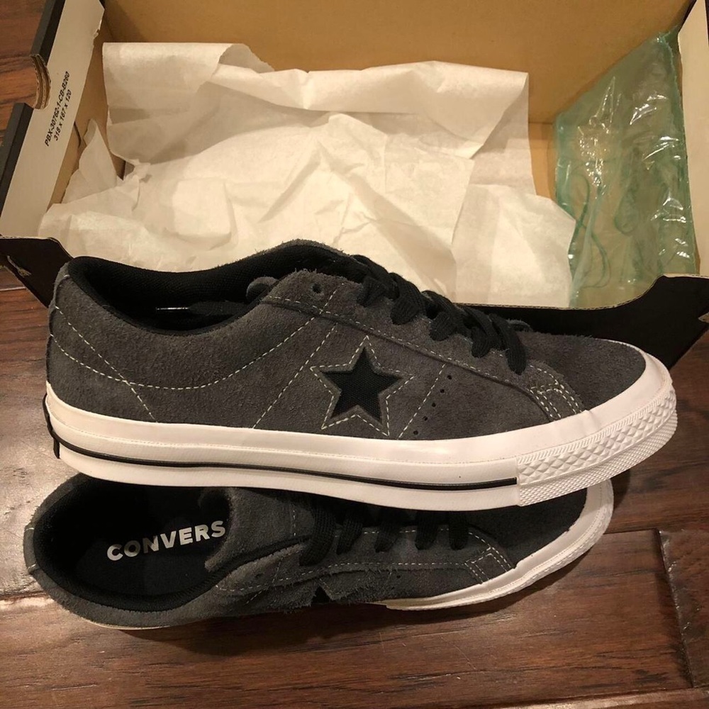 Rare Converse One Star Ox Almost Black Suede Shoes